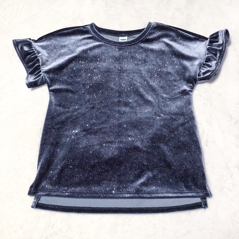 Girls short sleeve black sparkly top - Old Navy 5T